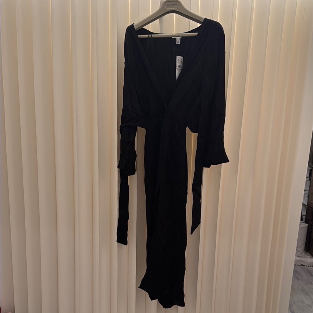 Elegant Black Wrap Dress Topshop